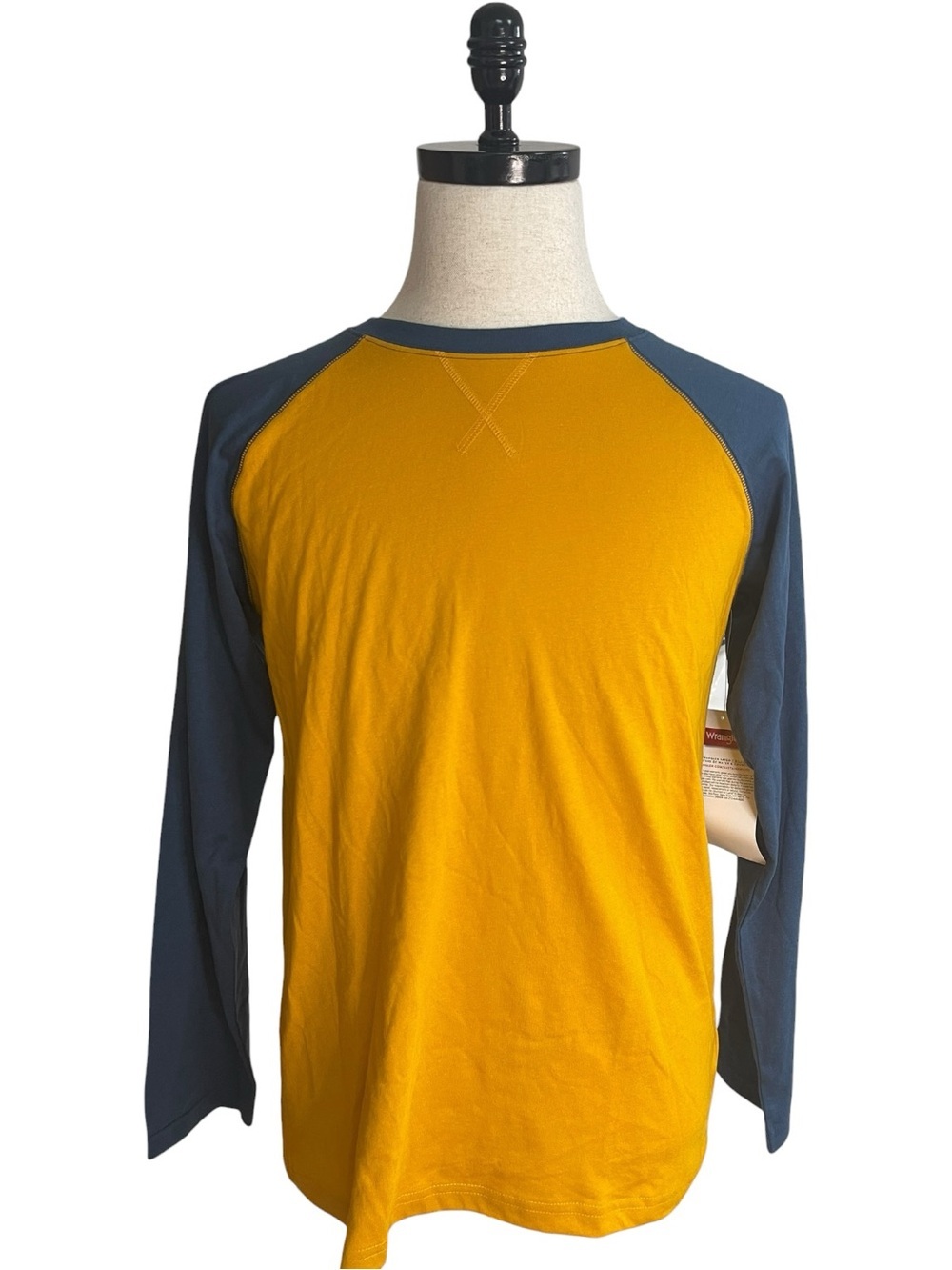 Wrangler Raglan Sleeve Baseball T-Shirt Yellow Blue